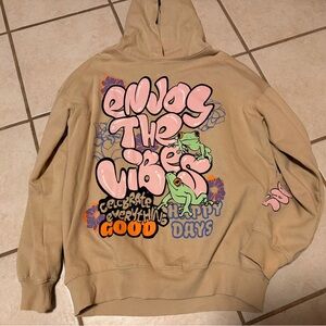 H&M Beige Hoodie with Graphic Design